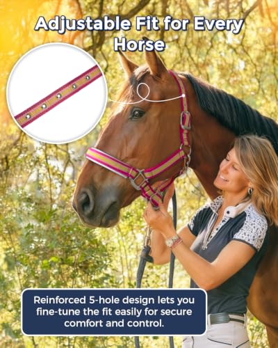 Adjustable Horse Halter (PINK / Full)