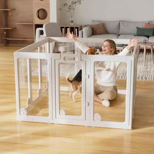 Acrylic Clear Dog Play Pen Indoors (30 Inches Tall - 8 Panels)