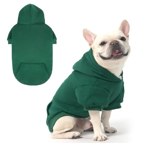 Dog Hoodie for Large Medium Small Dogs (Deep Green / Medium)
