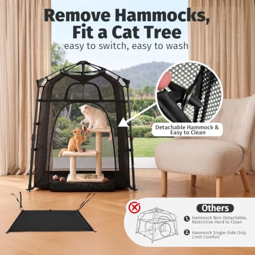 Catio Outdoor Cat Enclosure Pop up Cat Tower Tent (XL Square / XLarge, 32" x 32" x 35"H)