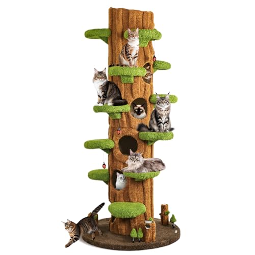 Cat Tree Tower for Large Cats All (Brown tree hole-90.55")