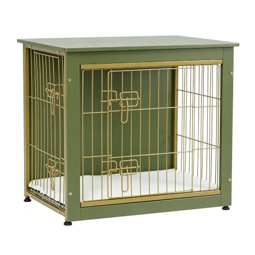 27" Dog Crate Furniture (Green / 27.2"L x 20.1"W x 23.6"H)