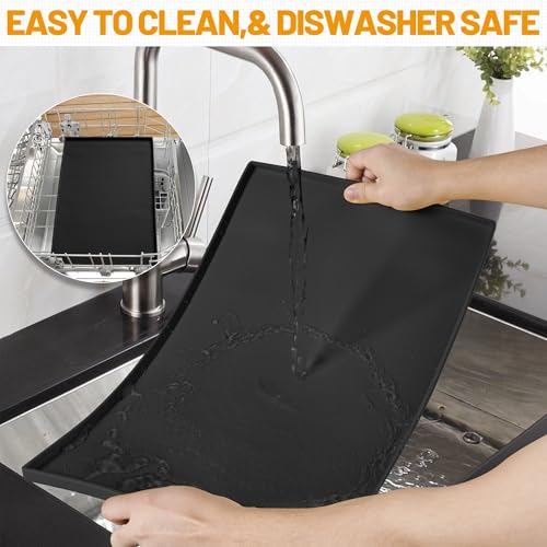 Dog Feeding Mat (Black / 24"l X 16"w)