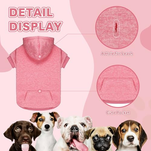 Dog Sweaters for Medium Dogs Dog Hoodie Fleece Sweater Soft Clothes Sweatshirt with Pocket Hoodie for Medium Dogs (Medium / Pink)