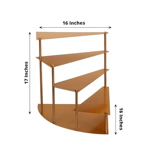 Efavormart 17" Tall 4 (4-Tier 17" Spiral / Gold)