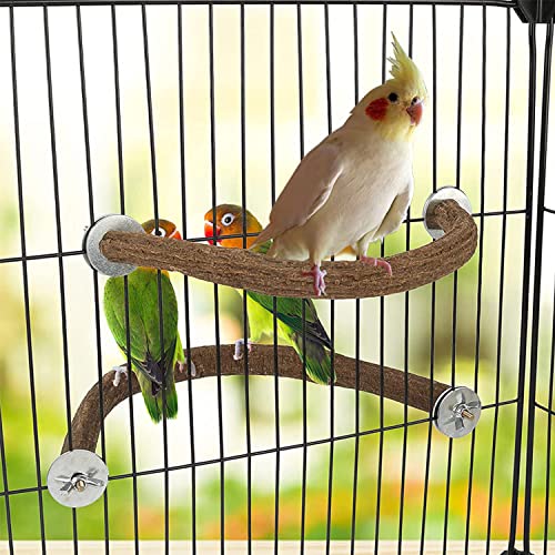 Bird Natural Wood Stand Perch Swing U Shape Natural Parrot Perch Bird Stand Pole for Parakeet