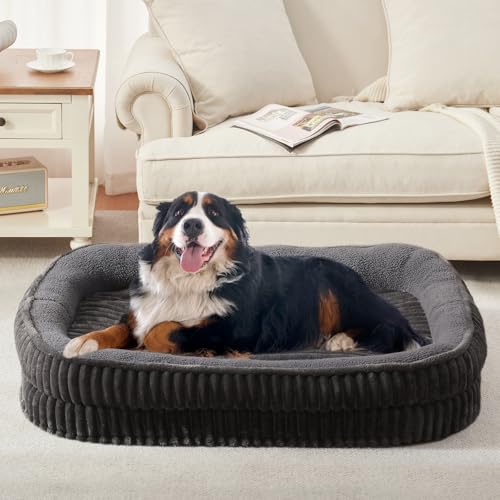 Orthopedic Dog Bed for Extra Large Dogs Breeds (Dark Gray / 48"L x 35"W x 8.5"Th)