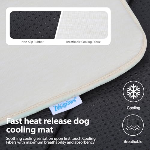 Dog Cooling Mat for Large Dogs (Dark Beige / 41"L x 27"W x 0.8"H)