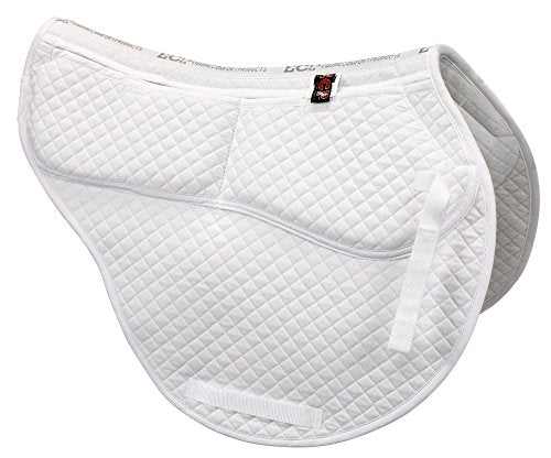 All Purpose Contoured Correction Saddle Pad with Adjustable Memory Foam Inserts for Custom Support (White)
