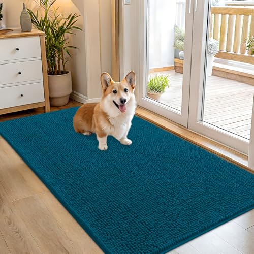 Dog Door Mat for Muddy Paws 54x32 (Atlantic Blue / 54" X 32")
