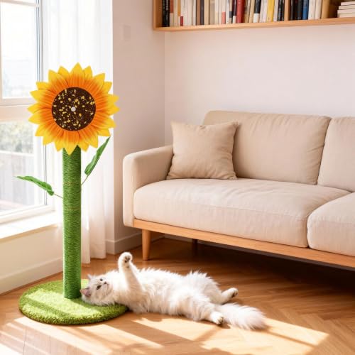 Sunflower Interactive Cat Toys for Indoor Cats (Green / Medium)