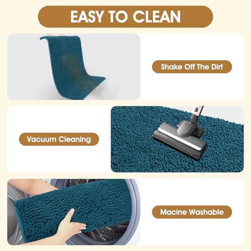 Dog Door Mat for Muddy Paws (Teal Blue / 71" x 25")