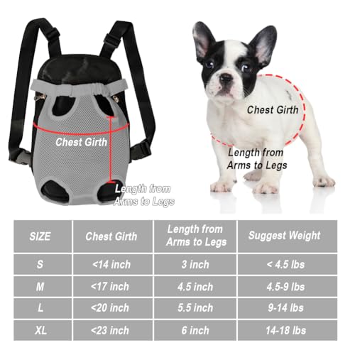 Dog Carrier Backpack Pet Legs Out Front Cat Travel Bag (X-Large / Grey)