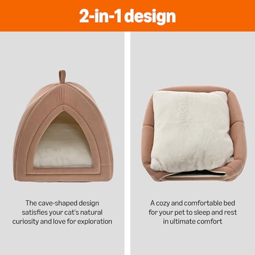 Cat Bed Cave 2 (Pink / S-15"×15"×15")