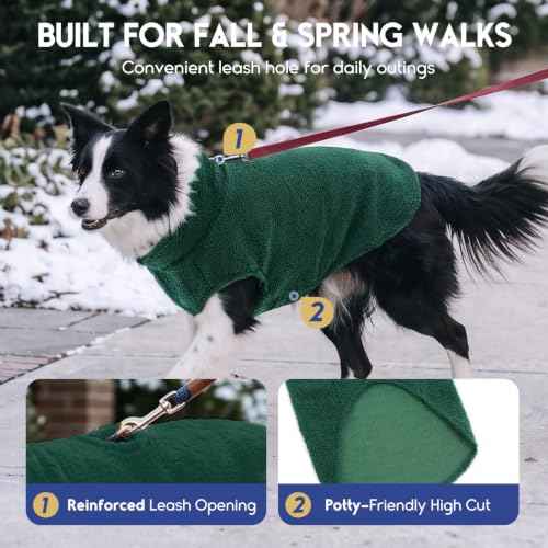 Sherpa Dog Sweater Small Dog Vest Puppy Shirt for Small Medium Dogs (X-Large / Darkgreen)