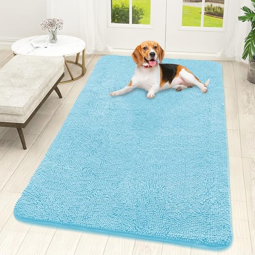Dog Door Mat for Muddy Paws 59x32 (Blue / 59" X 32")