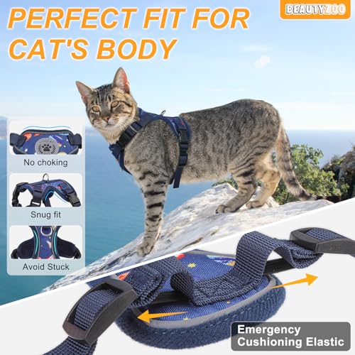 Cat Harness and Leash (Navy / Small (Chest: 13 - 16"))