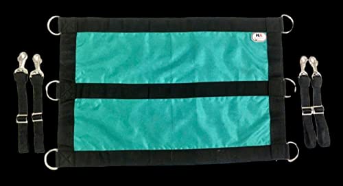 1200D 29"x19" Horse Stall Guard with Adjustable Straps and Hardware (Turquoise Black)