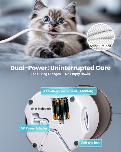 Automatic Cat Feeder for 3 Cats (White)