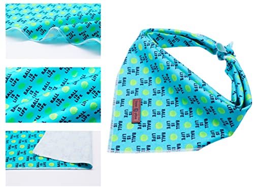 Dog Bandana Fabric Ball Dogs Kerchief for Small Medium Large Dogs (Tennis Ball / Small (Pack of 1))