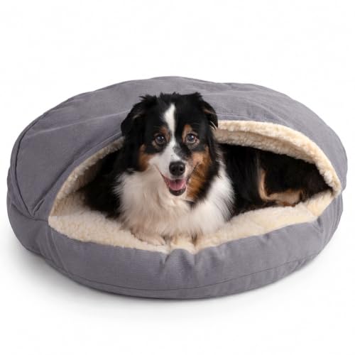 Cozy Cave Dog Bed (35.0"L x 35.0"W x 8.0"Th / Heather Gray)