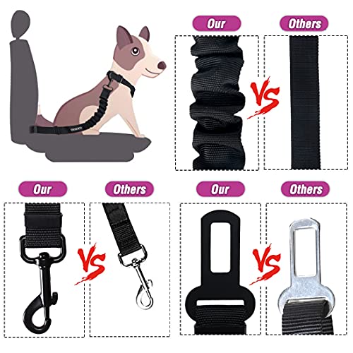 Dog Seat Belt (Set 02-Black+Pink)