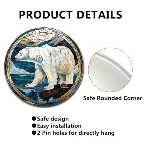 Metal Tin Sign (8×8 Inches / Polar Bear-4)