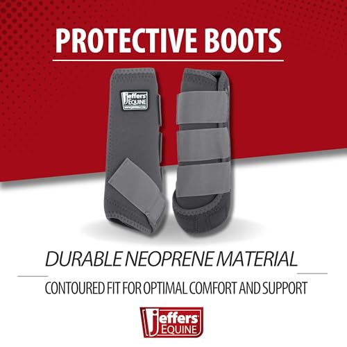Equine Protective Horse Boots 1 Pair Grey (Grey / Large)