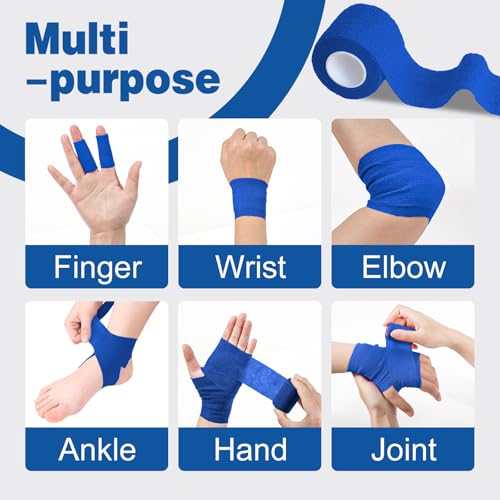 16 Pack Self Adhesive Bandage Wrap Pink (Blue / 2IN - 16Pack)