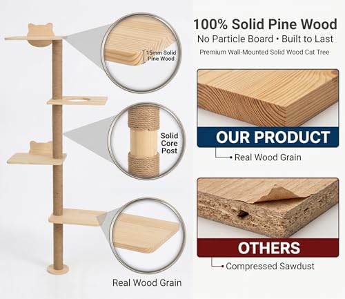 Wall Mounted Cat Tree (wood)