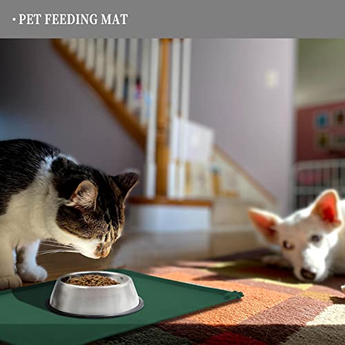 Silicone Pet Feeding Mat (Hunter Green / 22" x 14")