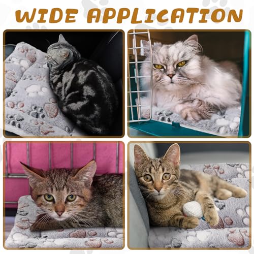 4 Pack Soft Pet Bed Mat Small Dog Crate Fleece (13 x 19 Inches / Light Gray)