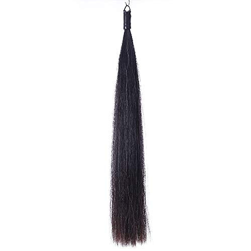 Horse Tail Extensions with Braided Horsehair Loop (3/8 Pound (28"-30") / Natural Black)
