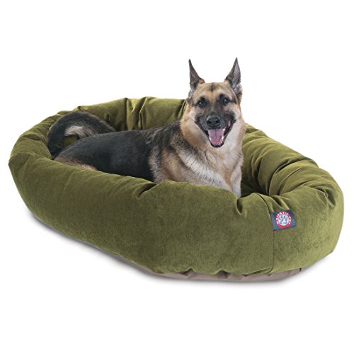 52 Inch Micro Velvet Calming Dog Bed Washable (Fern)