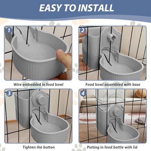Rabbit Food & Water Dispenser (Grey)