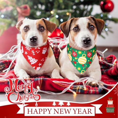 50 Pcs Christmas Dog Bandanas Bulk (Christmas / 19.7 x 13.8 x 13.8'')