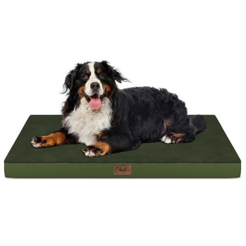 Outdoor Extra Large Dog Bed XXL for Giant Breed Dogs (Olive Green / 47.0"L x 29.0"W x 3.5"Th)