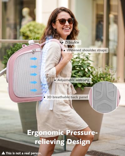 Cat Backpack Carrier (Pink (Expandable) / 12.6"L x 10.2"W x 16.5"H)