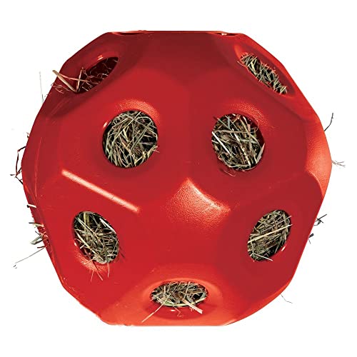 Slow Feed Hay Ball Feeder for Horses (Red)