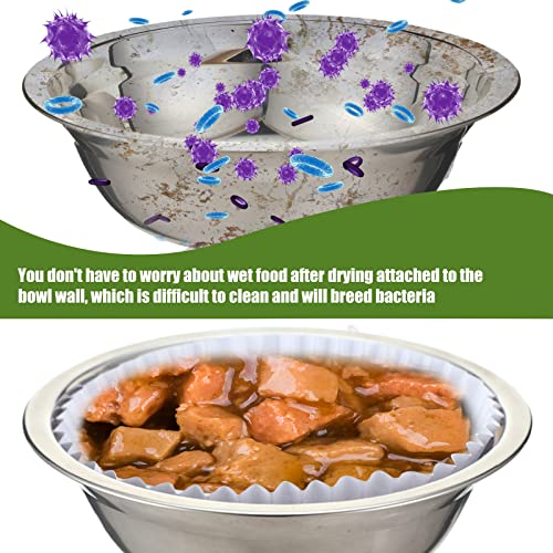 600 Pcs Disposable Pet Bowl Liner for Cat Dogs (White)