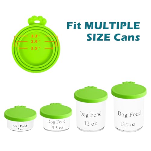 5 Packs Pet Food Can Covers Lids (Yellow + Orange + Blue + Green + Pink)