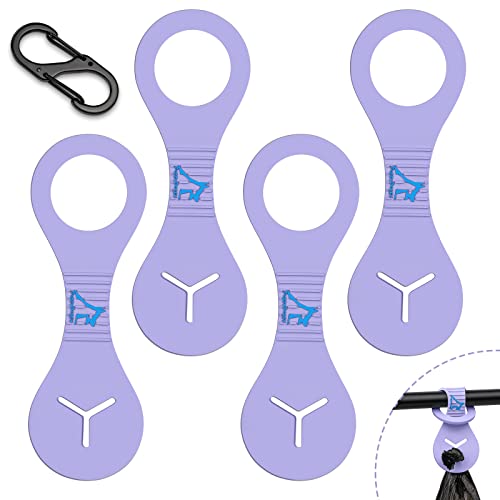 Dog Poop Bag Holder for Leash Waste Bag Carrier Dog Poop Bag Dispenser for Walking Running Bicycle Accessory 4 Pieces (Purple)