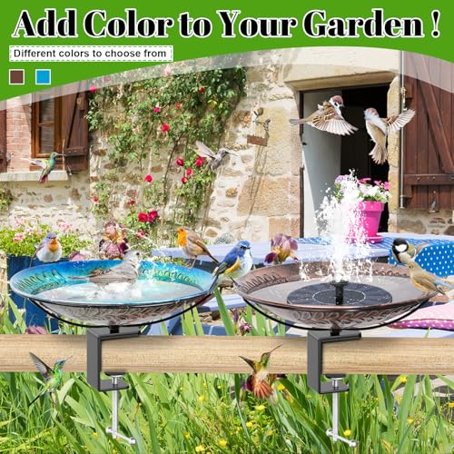 Deck Mounted Bird Bath for Outside (Ocean Blue Turtle)