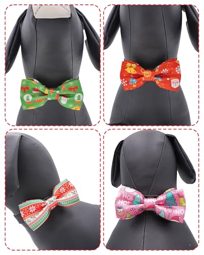10 Pack Dog Bowties Christmas for Large Dogs Sliding on Collar (M/L)