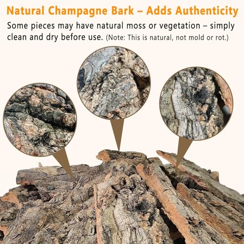 Reptile Cork Bark Bedding (1.4LB - L：4.72~7.87inch)