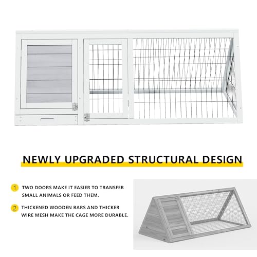 Rabbit Hutch Chicken Coop Outdoor A (Grey)