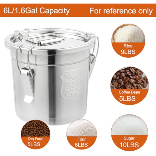 304 Stainless Steel Containers With Lid (6L)