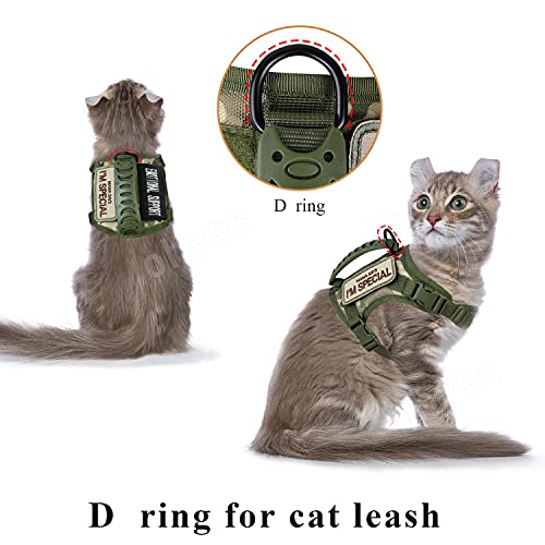 Tactical Cat Harness for Walking Escape Proof (Large / green-camo)