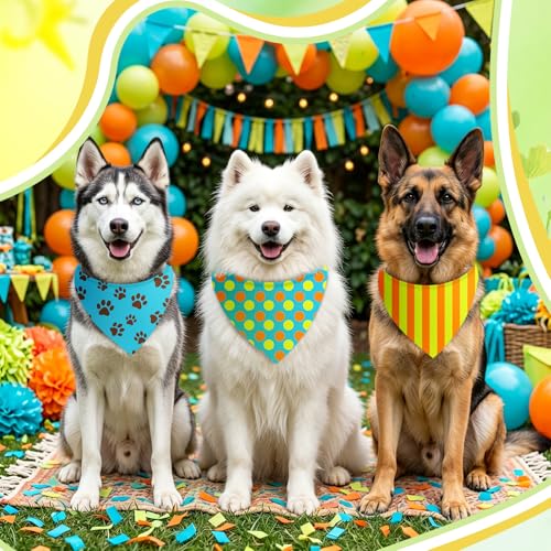 50 Pcs Cartoon Dog Bandana Bulk for Hippie Paw Print Flower Adventure Cute Triangle Soft Dog Bibs Summer Theme Birthday Party Supplies for Small Medium Large Costume 31.5 x 21.7 X21.7 Inch (Cartoon Dog / 31.5 x 21.7 x21.7 Inch)