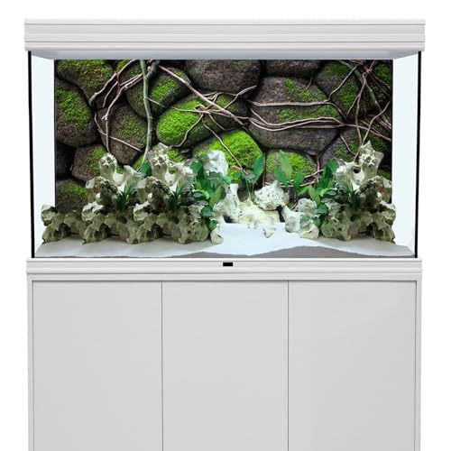30x12 inches Stone Aquarium Background Rock Fish Tank Background Rocky Terrarium Background Vinyl (30x12in/75x30cm)